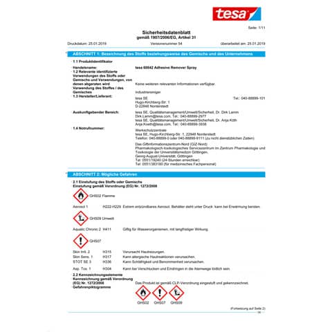 Spray rimuovi adesivi tesa® - 200 ml  60042-00000-02